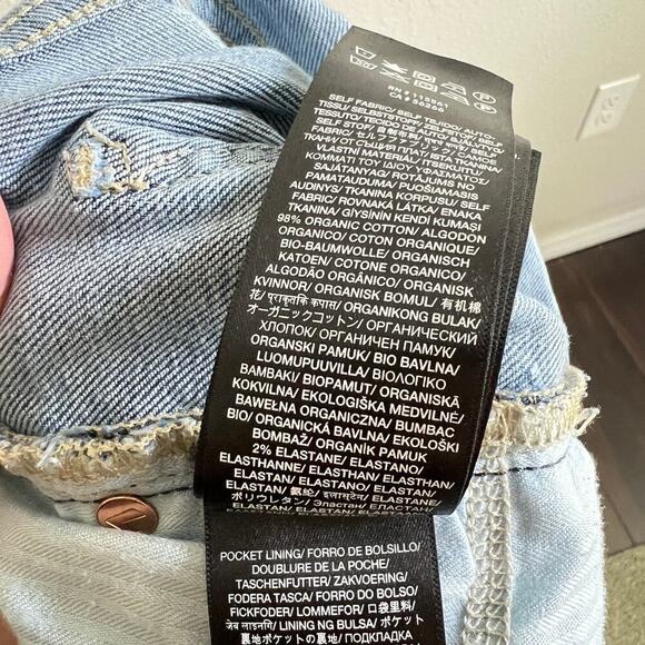 7 For All Mankind the Jo Jeans Women's 31 Wide Leg Destroyed Step Hem Stretch - Picture 8 of 8